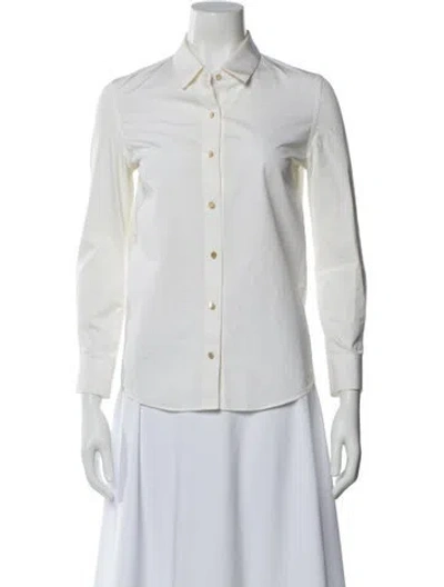 Pre-owned Golden Goose Long Sleeve Button-up Top In White