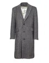Golden Goose Herringbone Pattern Single-breasted Coat In Gray