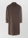Golden Goose Long Sleeve Coat With Buttoned Cuffs And Chain In Brown