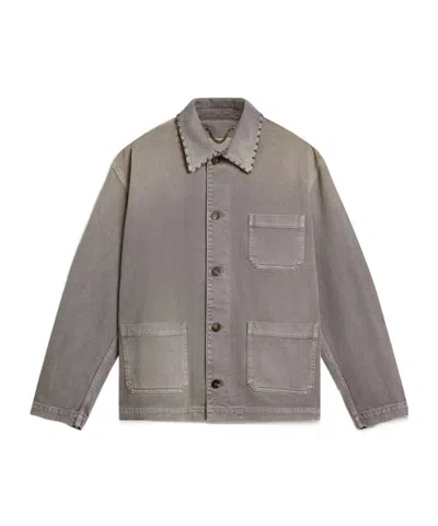 Golden Goose Long Sleeve Denim Jacket In Gray