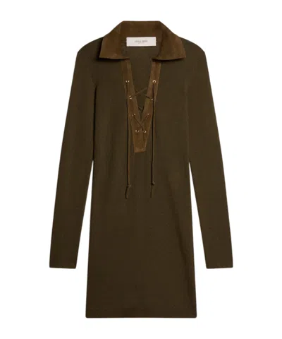 Golden Goose Long Sleeve Dress In Green