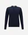 Golden Goose Long-sleeve Knit Polo Shirt In Blue