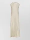 Golden Goose Womens Baby Blue Dress With Vertical Striped Pattern
