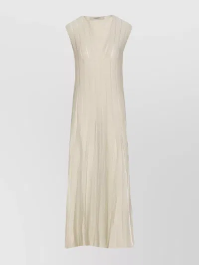 Golden Goose Womens Baby Blue Dress With Vertical Striped Pattern In White