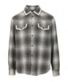 Golden Goose Checked Crochet-trimmed Shirt Jacket In Black