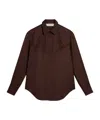 Golden Goose Viscose Shirt With Quilted Details In Brown