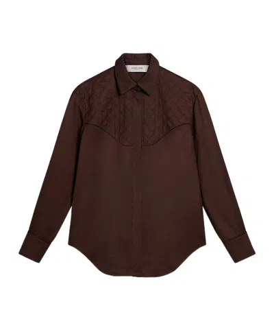 Golden Goose Long Sleeve Shirt In Brown