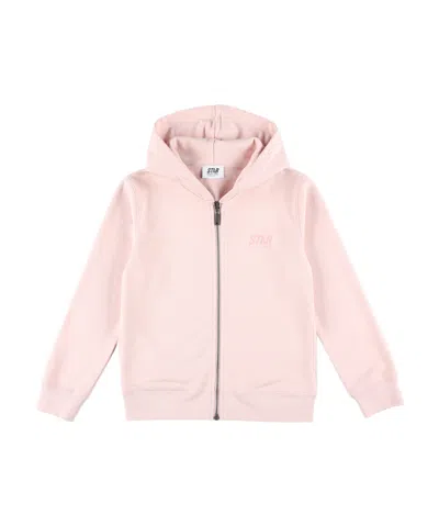 Golden Goose Long Sleeve Sweatshirt Jacket In Pink