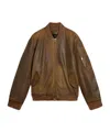 Golden Goose Brown Jacket With Sleeve Pocket And Distressed Effects In Leather Woman In Brown
