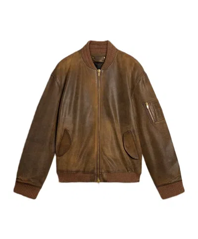 Golden Goose Long-sleeved Casual Jacket In Brown