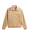 Golden Goose Womens Light Beige Zipped Sweatshirt With White Logo In Nude
