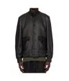 Golden Goose Deluxe Brand Textured Ribbed Black Jacket With Button-up Front And Sporty Collar In Black