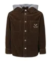 Golden Goose Brown Shirt For Boy With Logo In Black