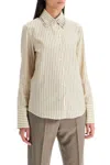 Golden Goose Long-sleeved Shirt With Crystals In Beige