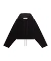 Golden Goose Black Chenille Cropped Hoodie In Black