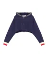 Golden Goose Drawstring Hood Short Cotton Sweatshirt In Black