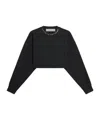 Golden Goose Golden Cropped Crewneck Sweatshirt In Black