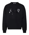 Golden Goose Men Black Sweatshirt With Logo Printed On The Front In Cotton Man In Black