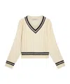 Golden Goose Cropped Sweater With Woven Pattern In Nude