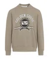 Golden Goose College Print Crewneck Cotton Sweatshirt In Neutral