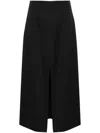 Golden Goose Journey Wool Gabardine Midi Skirt In Black