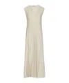 Golden Goose Womens Baby Blue Dress With Vertical Striped Pattern In Nude