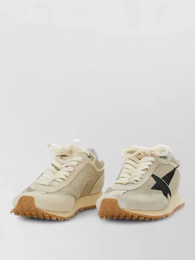 Golden Goose Low Sneakers Mesh Panels Suede Accents Rubber Sole In Neutral