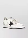 Golden Goose Ballstar Leather Upper And Toe Glitter Star And Heel Suede Spur Shoes In White
