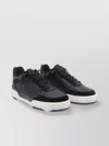 Golden Goose Low Top Leather Sneakers With Contrast Sole In Black