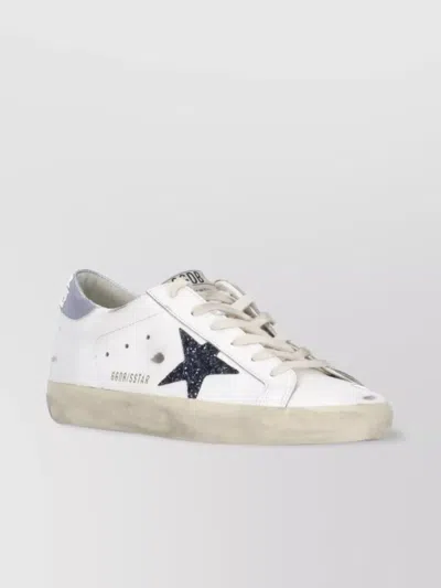 GOLDEN GOOSE LOW TOP LEATHER SNEAKERS WITH GLITTER STAR