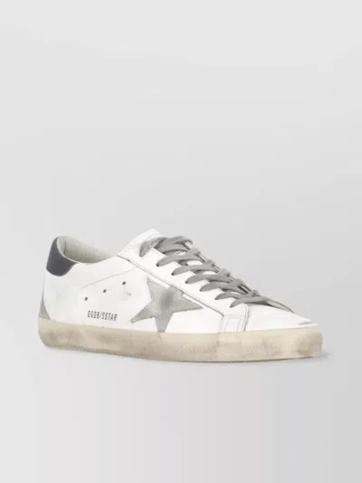 Golden Goose Low Top Leather Sneakers With Logoed Heel