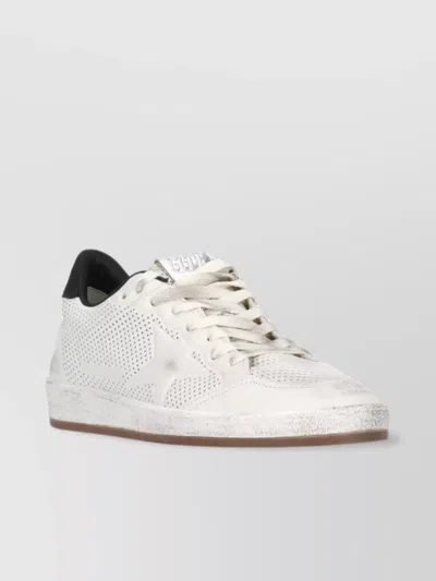 Golden Goose Low Top Leather Sneakers With Perforated Design In White