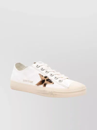 Golden Goose Low Top Leopard Print Sneakers In White
