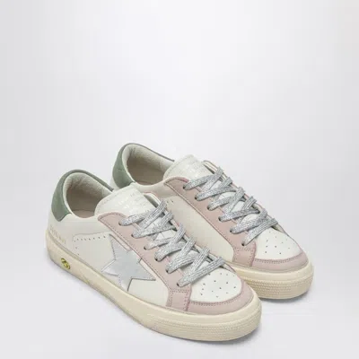 Golden Goose Low-top Sneaker May White/pink/olive Green