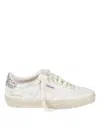 Golden Goose Low-top Sneakers With Distressed Finish And Glitter Accents In White