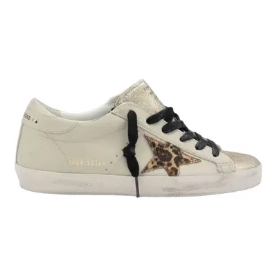 Golden Goose Low-top Trainers With Distressed White Leather In Neutral