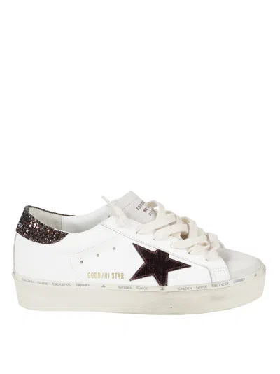 Golden Goose Low-top Sneakers With Glitter Accents And Star Detail In White