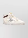 Golden Goose Low Top Sneakers With Glitter Star And Perforations In Gold