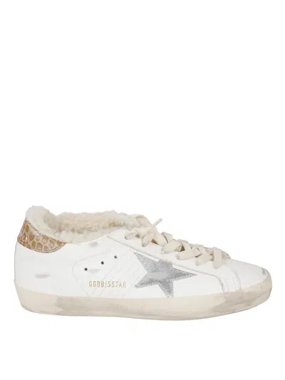 Golden Goose Low-top Sneakers With Metallic Star Accents In White