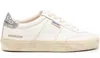 Golden Goose Soul Star Distressed Leather Sneakers With Glittered Heel Tab Shoes