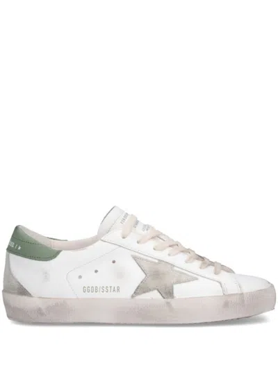 Golden Goose Low-top White Sneakers With Distressed Finish And Star Design
