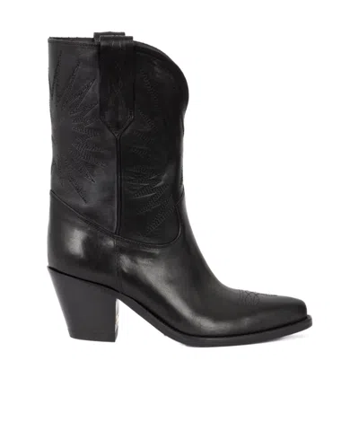 Golden Goose Low Wish Star Boots In Black