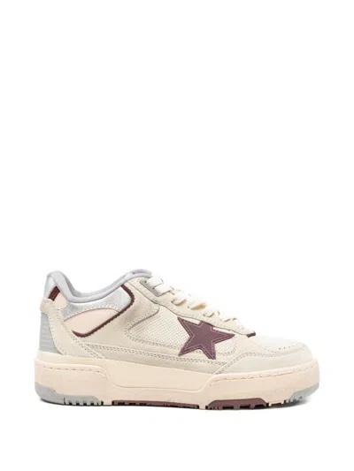 Golden Goose Low-top Sneakers With Silk And Nylon Finish In Neutral