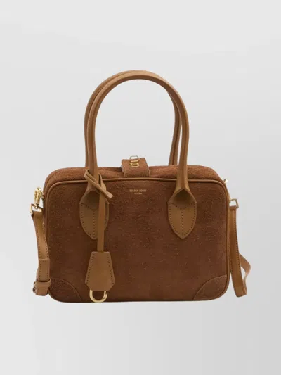 Golden Goose Luxe Suede Shoulder Bag With Detachable Strap In Brown