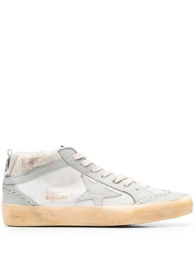 Golden Goose Luxurious Mid Star Net Leather Sneakers For Women In Multi