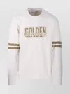 Golden Goose Ivory Cotton Sweatshirt With Contrasting Logo In Gray