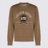 Golden Goose College Print Crewneck Cotton Sweatshirt In Neutral
