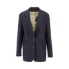 Golden Goose Single-breasted Pinstripe Blazer Jacket Jackets Blue In Blue