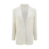 Golden Goose Blazer With Beaded Sleeves And Wool In White
