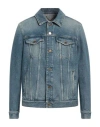 Golden Goose Blue Jacket With Patch Pockets On The Chest And Logoed Metal Buttons In Blue